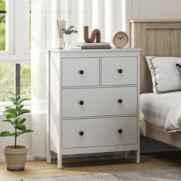 Homcom Modern Chest Of Drawers, 4 Drawer Dresser For Bedroom, White - thumbnail 8