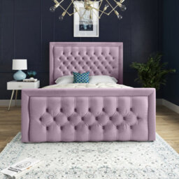 Ds Living Kingston Upholstered Plush Pink Velvet Super King Size Bed Frame 6Ft - thumbnail 3
