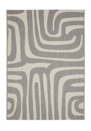 Melrose County Zebra Grey Design Flatweave Indoor Outdoor Medium Area Rug 10mm Pile Height - 120/170Cm - thumbnail 2