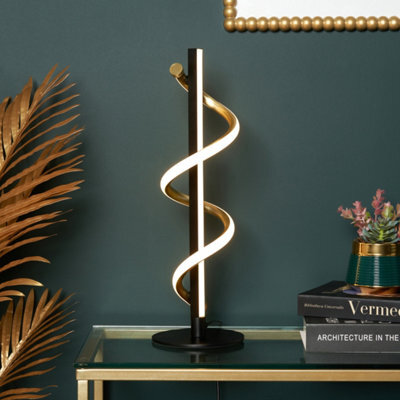 Inlight Hadston Spiral Matt Black Integrated Led Table Lamp - image 1