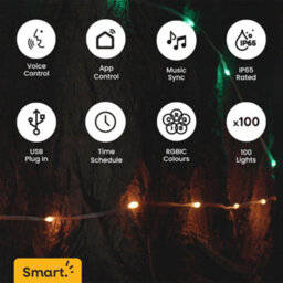 Valuelights 10M Smart Rgbic Led Fairy Strings Lights, Ip65 Waterproof, Wifi Garden Lights With App Control And Music Sync - thumbnail 4