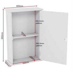 White Bathroom Wall Cabinet Storage Unit 1 Door Cupboard Mdf Wooden Shelves - thumbnail 2
