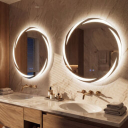 Costway 70 Cm Round Led Bathroom Mirror Tempered Glass Wall Mirror Anti-Fog - thumbnail 6