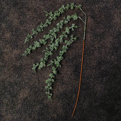 Samuel Alexander 96Cm Green Glitter Frosted Mini Leaf Wispy Christmas Stem Decoration - image 1