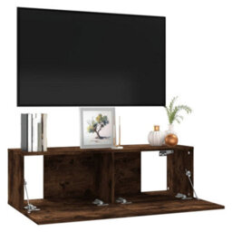 Walplus Tv Wall Cabinet Smoked Oak 100X30X30 Cm Engineered Wood - thumbnail 4