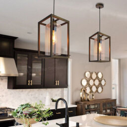 Long Life Lamps Company Vintage Antique Brass Box Lantern Ceiling Pendant Light M0155 - thumbnail 7