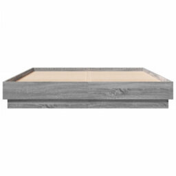 Berkfield Bed Frame With Led Without Mattress Grey Sonoma 150X200 Cm King Size - thumbnail 6