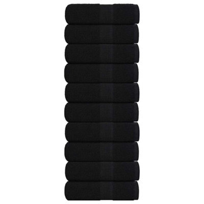 Walplus Guest Towels 10 Pcs Black 30X50 Cm 360 Gsm 100% Cotton - image 1