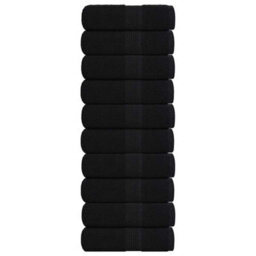 Walplus Guest Towels 10 Pcs Black 30X50 Cm 360 Gsm 100% Cotton