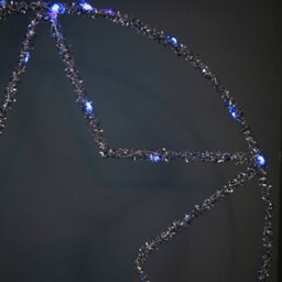 Samuel Alexander 49Cm Battery Powered Light Up Christmas Silver Star Ball With Twinkling Blue Leds - thumbnail 4