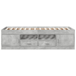 Berkfield Daybed With Drawers Without Mattress Concrete Grey 100X200 Cm - thumbnail 4