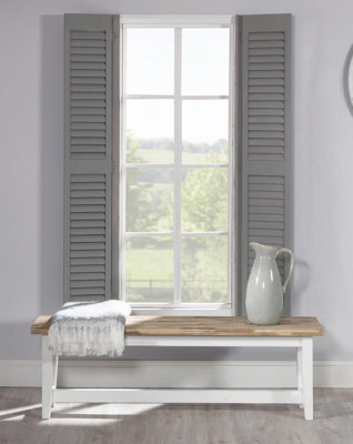 Statement Furniture Florence Solid Acacia Hardwood Dining Bench 140Cm - White - image 1