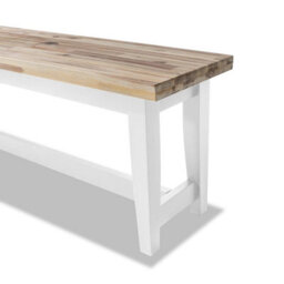 Statement Furniture Florence Solid Acacia Hardwood Dining Bench 140Cm - White - thumbnail 4
