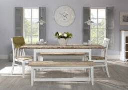 Statement Furniture Florence Solid Acacia Hardwood Dining Bench 140Cm - White - thumbnail 6