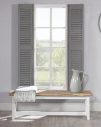 Statement Furniture Florence Solid Acacia Hardwood Dining Bench 140Cm - White