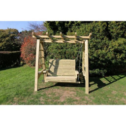 Churnet Valley Garden Furniture Ltd Pergola Swing, Swinging Seat Hammock - L125 X W180 X H185 Cm - Minimal Assembly Required - Set Of Waterproof Cushions Included
