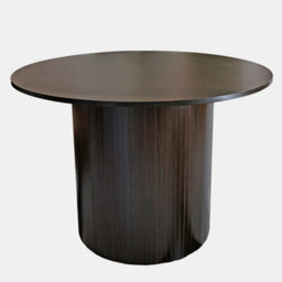 Ohs Madison Ribbed Round Dining Table Wood Effect - Dark Wood - thumbnail 2