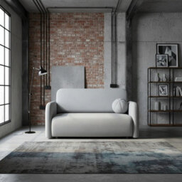 Viva Sun Iii Sofa Bed With Sleeping Function And Bedding Storage Metal Legs Chipboard Frame 150X103X85Cm Light Grey - thumbnail 1