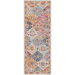 Livabliss Harput-Vintage Orange Blue Beige Grey Traditional Boho Living Dining Bedroom Rug 80 X 220 Cm Easy Care, Non Shedding - thumbnail 1