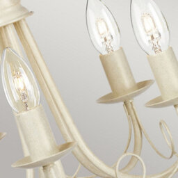 Luminosa Lighting Elstead Minster 5 Light Chandelier Ivory, Gold Finish, E14 - thumbnail 5
