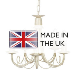 Luminosa Lighting Elstead Minster 5 Light Chandelier Ivory, Gold Finish, E14 - thumbnail 4