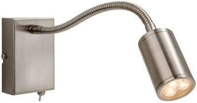 Luminosa Lighting Luminosa Orion Led 3 Light Flexi Indoor Wall Spotlight (Switched) Brushed Steel