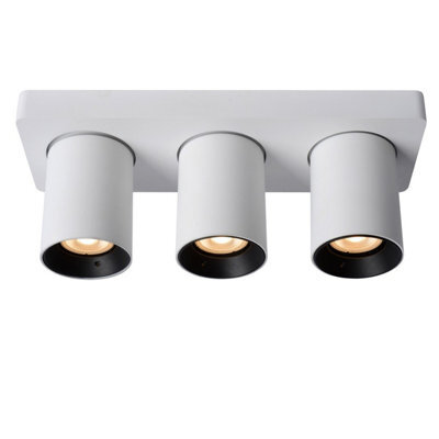 Lucide Nigel Modern Ceiling Spotlight - Led Dim To Warm - Gu10 - 3X5W 2200K/3000K - White - image 1