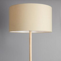 Valuelights Heather Modern Scandi Floor Lamp In Light Wooden Finish With Beige Drum Shade - Includes 6W Led Gls Bulb 3000K - thumbnail 3