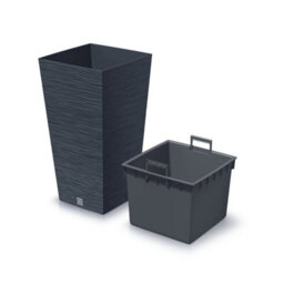Urbn-Living Black - Furu Square Tall Planters With Insert - 66X34.5X34.5 Cm - thumbnail 2