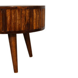 Artisan Furniture Solid Wood Stripe Chestnut Coffee Table, 2-Drawers, Nordic Legs, Dark Brown - thumbnail 8