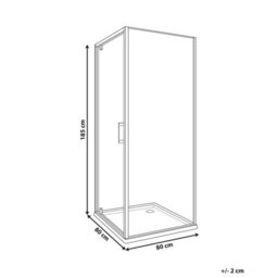 Beliani Tempered Glass Shower Enclosure 800 X 800 X 1850 mm Black Darli - thumbnail 3