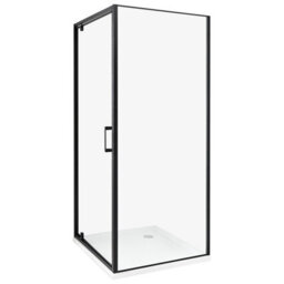 Beliani Tempered Glass Shower Enclosure 800 X 800 X 1850 mm Black Darli - thumbnail 1