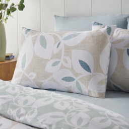 Catherine Lansfield Inga Leaf Reversible Single Duvet Cover Set With Pillowcase Natural - thumbnail 3
