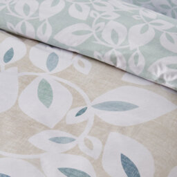 Catherine Lansfield Inga Leaf Reversible Single Duvet Cover Set With Pillowcase Natural - thumbnail 4