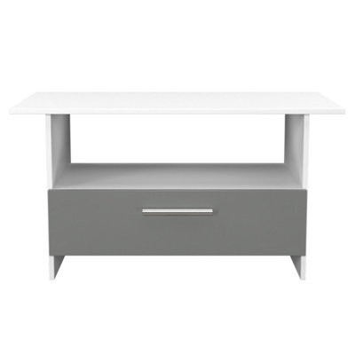 Trent Bottom Drawer Coffee Table In Dusk Grey & White Matt (Ready Assembled) - image 1