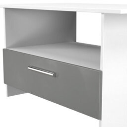 Trent Bottom Drawer Coffee Table In Dusk Grey & White Matt (Ready Assembled) - thumbnail 4