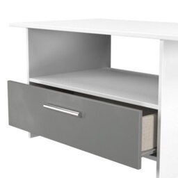 Trent Bottom Drawer Coffee Table In Dusk Grey & White Matt (Ready Assembled) - thumbnail 5