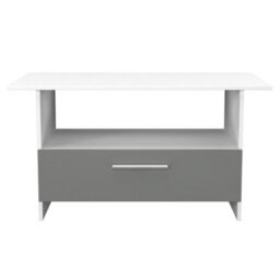 Trent Bottom Drawer Coffee Table In Dusk Grey & White Matt (Ready Assembled) - thumbnail 1
