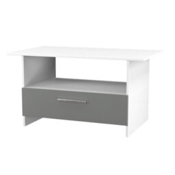 Trent Bottom Drawer Coffee Table In Dusk Grey & White Matt (Ready Assembled) - thumbnail 3