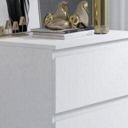 Fwstyle Stora White 3 Drawer Chest (H) 77Cm (W) 60Cm (D) 40Cm - Extra Deep 14Cm Drawers - thumbnail 6