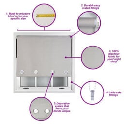 Furnished Made To Measure Blackout Roller Blinds With Big Round Eyelets - Cream Blind (W)150Cm (L)210Cm - thumbnail 8