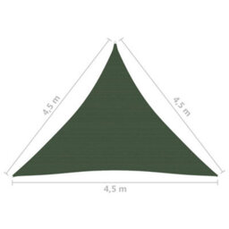 Berkfield Sunshade Sail 160 G/m2 Dark Green 4.5X4.5X4.5 M Hdpe - thumbnail 6