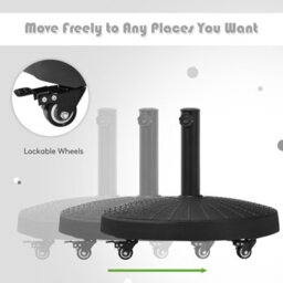 Costway 24Kg Round Resin Umbrella Base Rattan Designed Outdoor Umbrella Stand - thumbnail 6