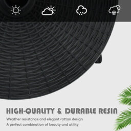 Costway 24Kg Round Resin Umbrella Base Rattan Designed Outdoor Umbrella Stand - thumbnail 7