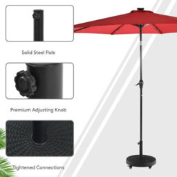 Costway 24Kg Round Resin Umbrella Base Rattan Designed Outdoor Umbrella Stand - thumbnail 9