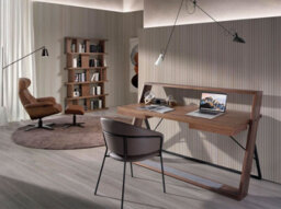 Angel Cerda Sophisticated Walnut And Black Steel Desk For Modern Offices - thumbnail 6