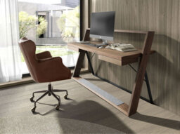 Angel Cerda Sophisticated Walnut And Black Steel Desk For Modern Offices - thumbnail 2