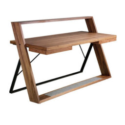 Angel Cerda Sophisticated Walnut And Black Steel Desk For Modern Offices
