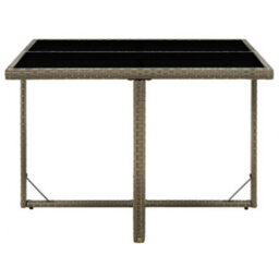 Walplus Garden Table Grey 109X107X74 Cm Poly Rattan And Glass - thumbnail 3