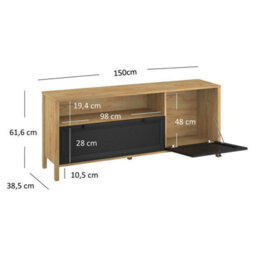 Heze Furniture Brent 2 Door Modern Loft Style Tv Unit - thumbnail 6